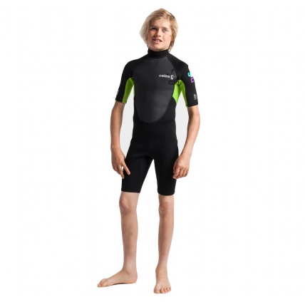 C-Skins Junior Element 3:2 Unisex Shorti Black Lime Wetsuit