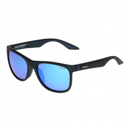 Sinner Rockford Matte Black Icy Blue Oil Lens Sunglasses