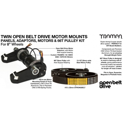 Trampa Open Belt Drive 66T 8in Electric Mountainboard Drive Detail