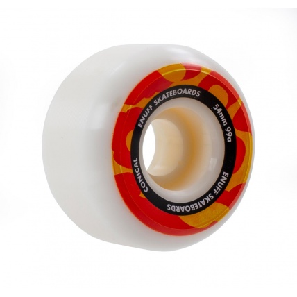 Enuff Conical Skateboard Wheels White Orange 54mm