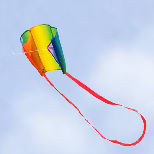 HQ Kites Pocket Sled, Single Line Kite, Color: Rainbow, Active Outdoor Fun  For Ages 5 and Up