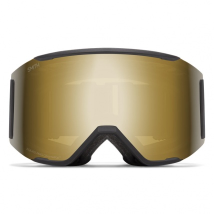 Smith Squad Mag Black Chromapop Gold Mirror Snow Goggles Front