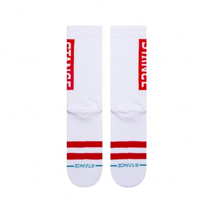 Stance Casual OG Crew Socks White Red