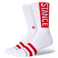 Stance - Casual OG Crew Socks White Red