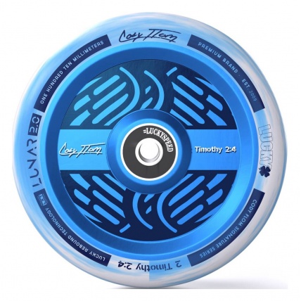 Lucky Cody Flom V4 110mm Scooter Wheel Blue White Swirl
