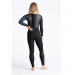 C-Skins Womens Element 3:2 Back Zip Full Wetsuit in Black Slate Coral BACK
