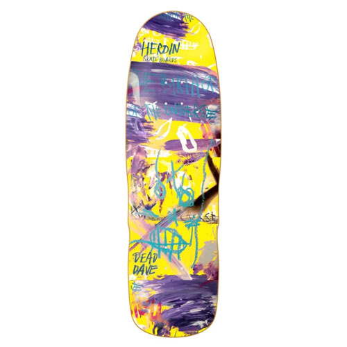 Heroin Skateboards Dead Dave Painted Skateboard Deck 10.1
