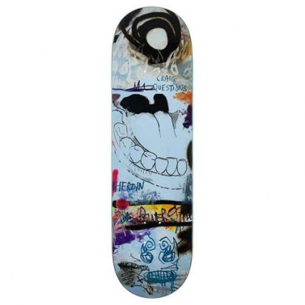 Heroin Skateboards Craig Questions Painted Skateboard Deck