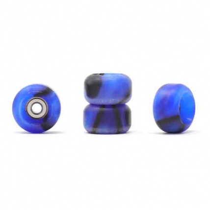 Skull Swirl Pro CNC Single Bearing Fingerboard Wheels Blue Black