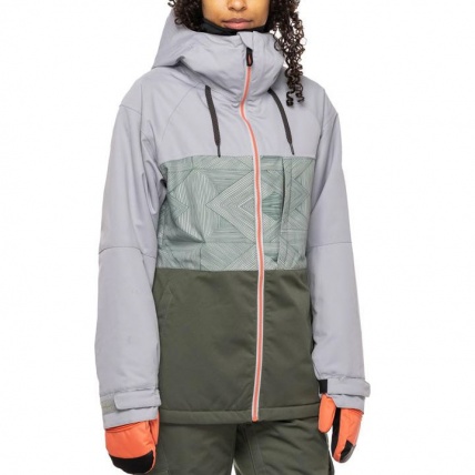 686 Womens Athena Insulated Jacket Goblin Green Colourblock