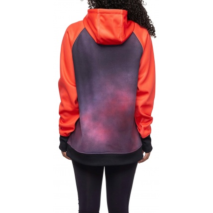 686 Womens Bonded Fleece Pullover Hoody Hot Coral Colourblock