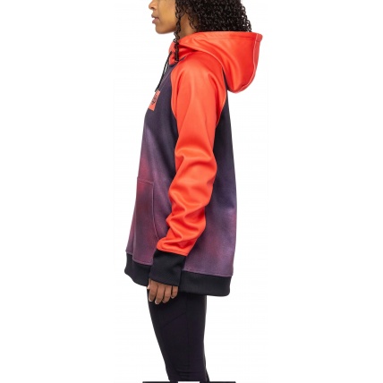 686 Womens Bonded Fleece Pullover Hoody Hot Coral Colourblock