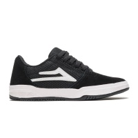 Lakai Brighton Kids Skate Shoes Black White Suede