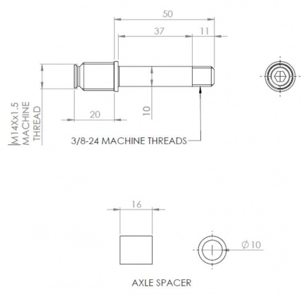 MBS Matrix III 10mm 50mm Axle