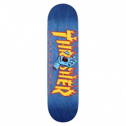 Santa Cruz x Thrasher Screaming Flame Logo Navy 8.25 Skateboard Deck