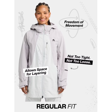 Burton Reserve 2L Womens Ins Jacket Washed Lavender Gray Cloud