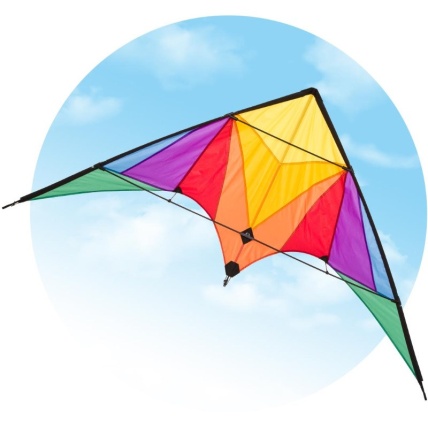 HQ Eco Trigger 175cm Stunt Kite Rainbow