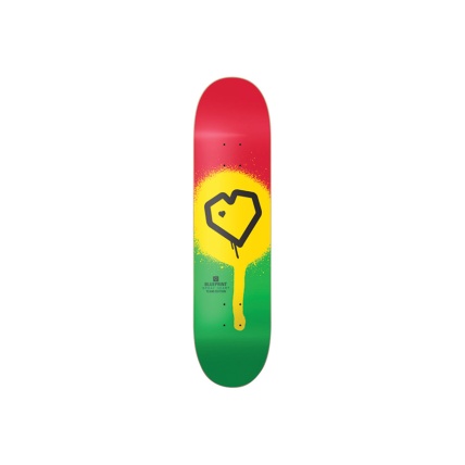 Blueprint Spray Heart Rasta 8.0 Skateboard Deck
