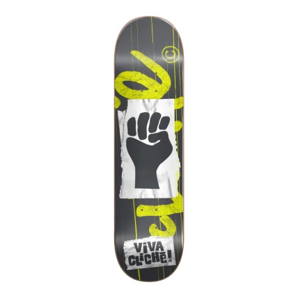 Cliche Viva Grey Lime 8.5 Skateboard Deck