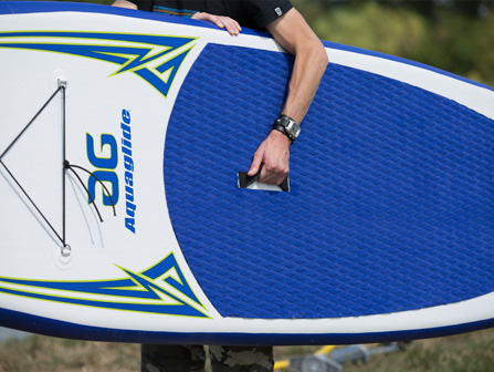 Aquaglide Cascade 10ft Inflatable SUP Carrying the Aquaglide Cascade SUP