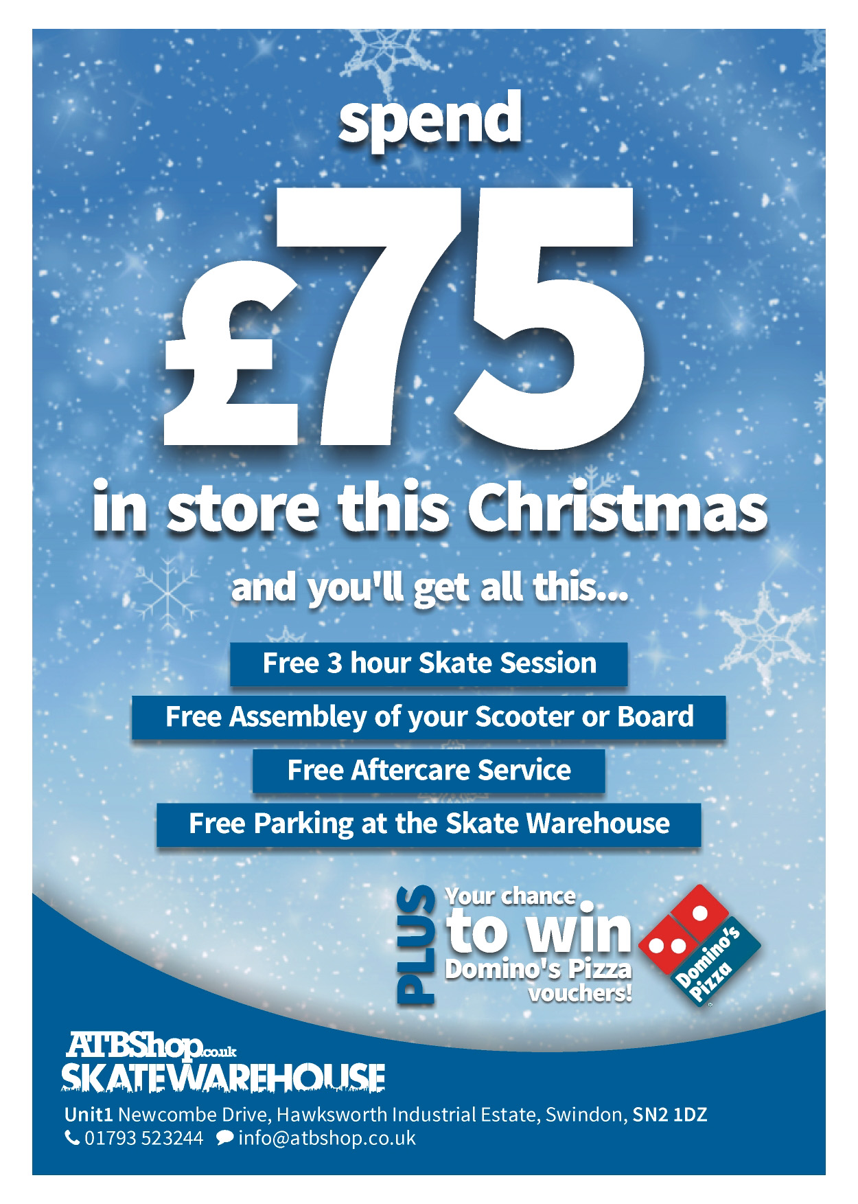 Get a Free Skate Voucher when you spend £75 with us!